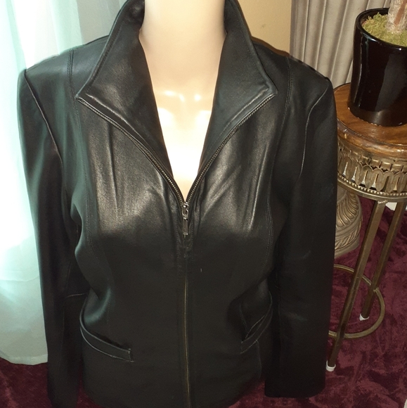 JLC New York Women's Leather Blazer Jacket - Picture 4 of 8